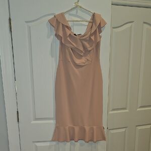 Elegant Ruffled Pink Dress